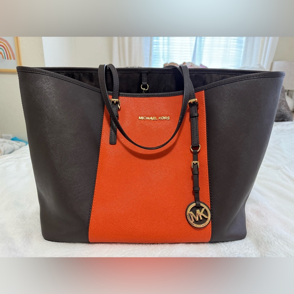 Leather MK tote bag